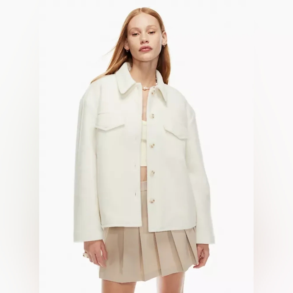 Aritzia Sunday Best Sky Shirt Jacket Whisper White Size S